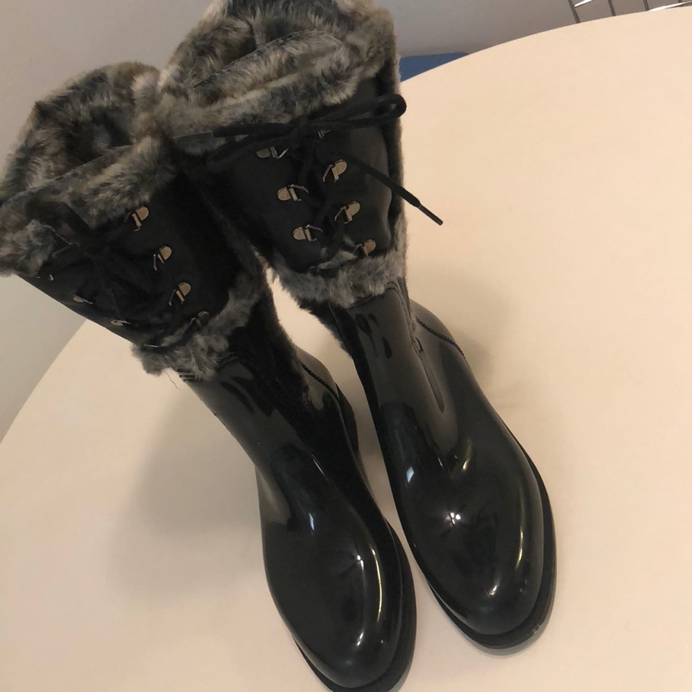 Stuart Weitzman Fur Rain Snow Boots